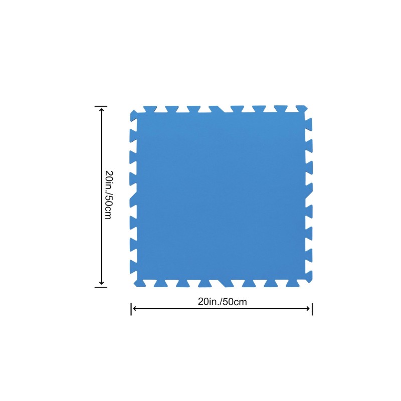 Lot de 9 tapis de protection 50 x 50 cm - bleu
