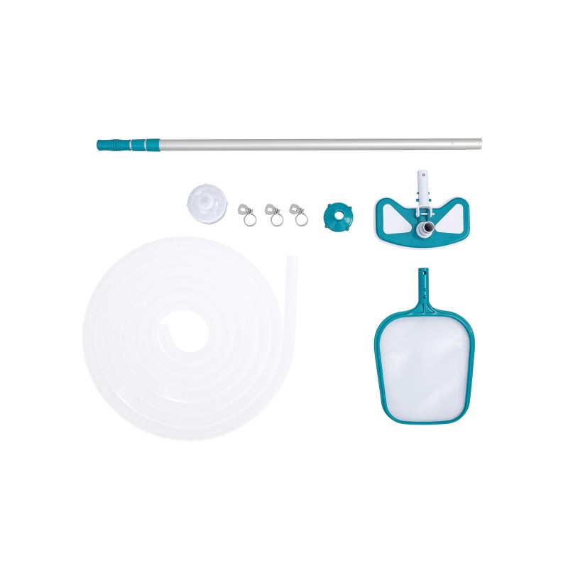 Kit de nettoyage piscine AquaClean avec aspirateur et épuisette Kit de nettoyage piscine AquaClean avec aspirateur et épuisette