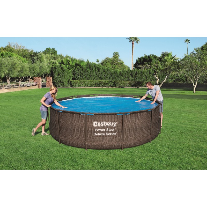 Bâche à bulles ronde Ø 356cm piscine hors sol ronde Ø 366cm ou 396cm