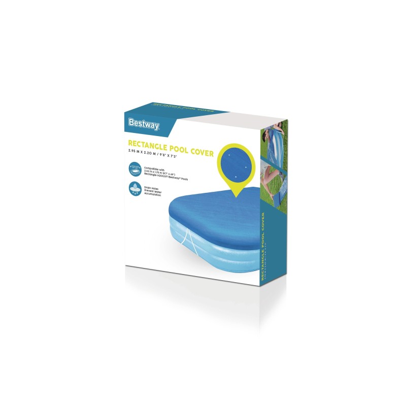 Bâche 4 saisons rectangle 295x220 cm pour piscine hors sol 262x175cm