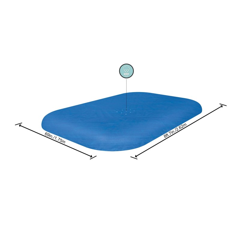 Bâche 4 saisons rectangle 295x220 cm pour piscine hors sol 262x175cm