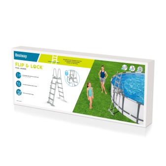 Échelle de piscine hors sol 132 cm sécurisée Flip & Lock