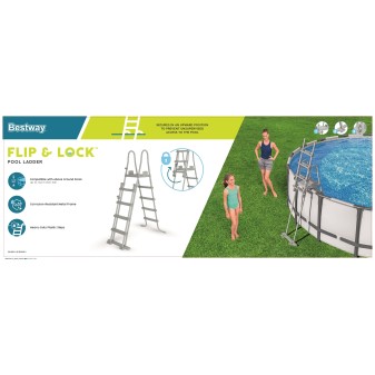 Échelle de piscine hors sol 132 cm sécurisée Flip & Lock