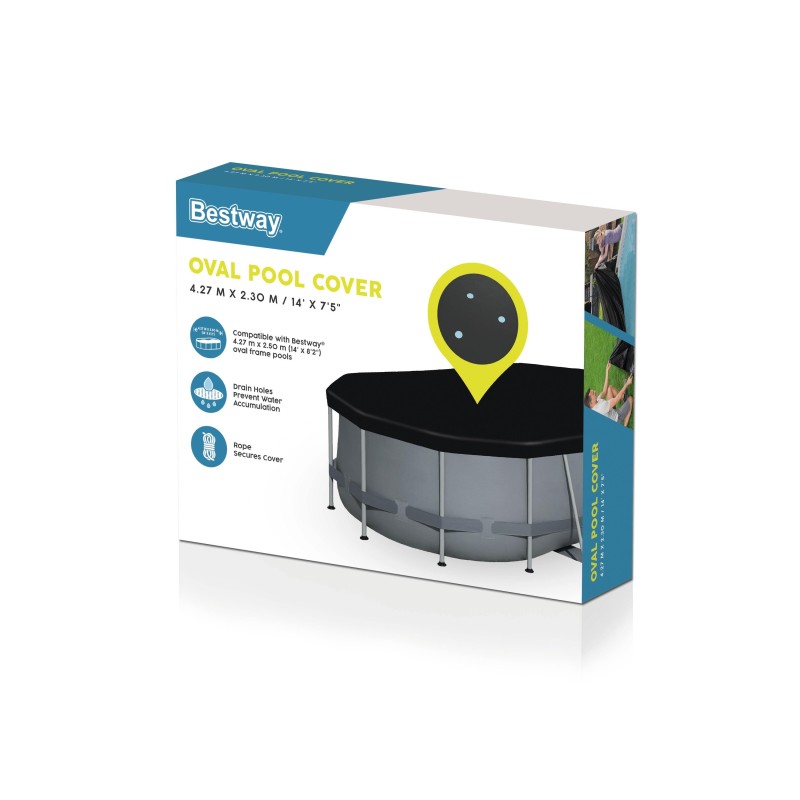 Bâche 4 saisons ovale 418x230cm pour piscine Power Steel  427x250cm