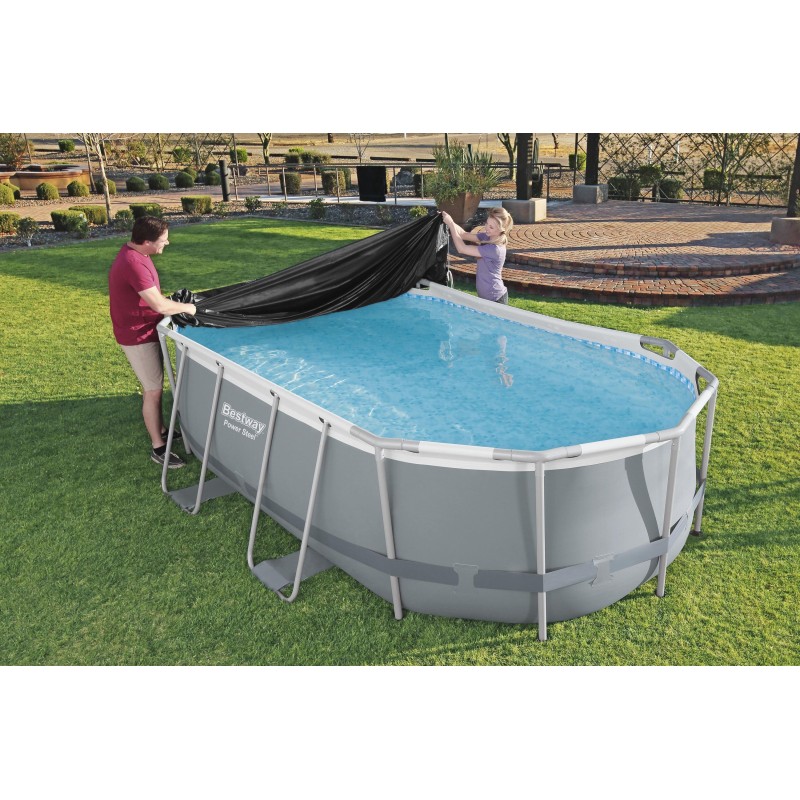 Bâche 4 saisons ovale 418x230cm pour piscine Power Steel  427x250cm
