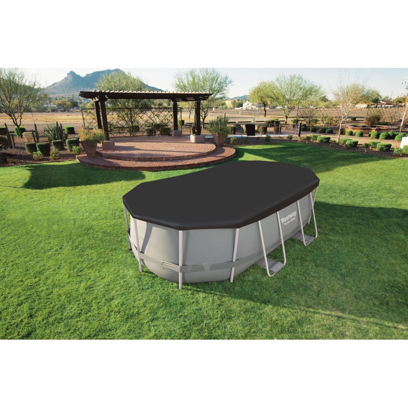 Bâche 4 saisons ovale 418x230cm pour piscine Power Steel  427x250cm