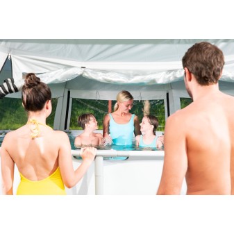 Dôme de protection pour piscine hors sol rondes jusqu'à Ø 4,88m