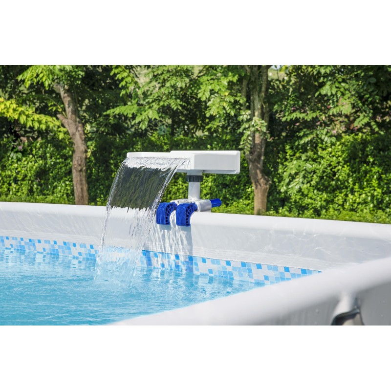 Fontaine cascade lumineuse pour piscine hors sol