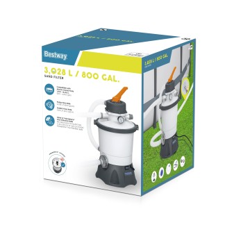 Pompe de filtration à sable 3,028 m3/h avec balles filtrantes Polysphères  (4 sachets)