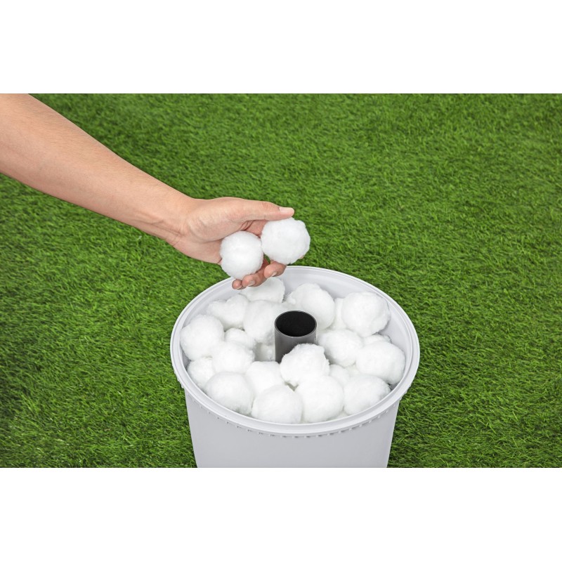 Pompe de filtration à sable 3,028 m3/h avec balles filtrantes Polysphères  (4 sachets)