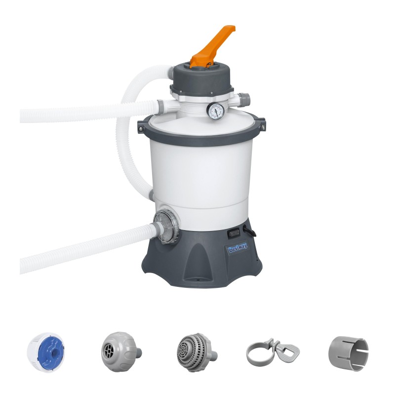 Pompe de filtration à sable 3,028 m3/h avec balles filtrantes Polysphères  (4 sachets)