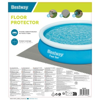 Tapis de sol pour piscine 9 pièces de 50 x 50 cm gris