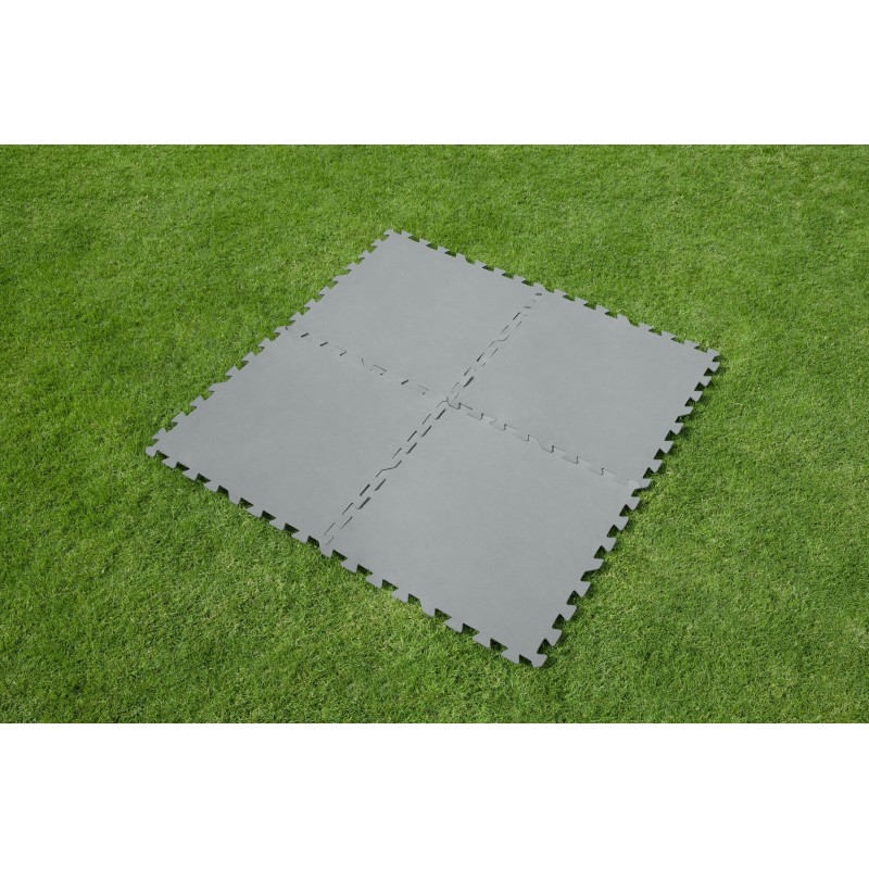 Tapis de sol pour piscine 9 pièces de 50 x 50 cm gris