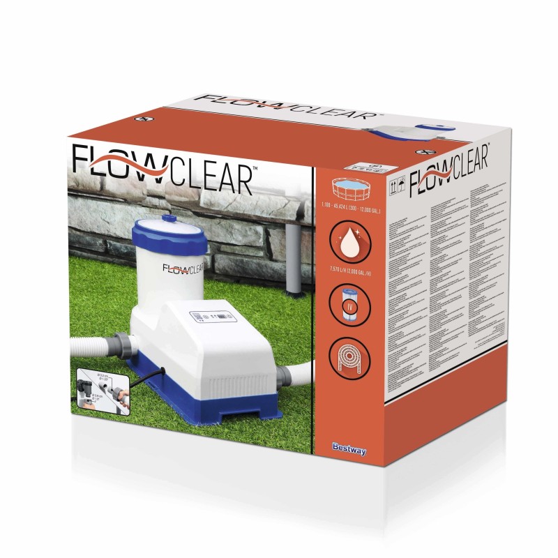 Pompe de filtration tactile intelligente, 7570 L/h, contrôle via application Bestway Smart Hub™ Pompe de filtration tactile intelligente, 7570 L/h, contrôle via application Bestway Smart Hub™