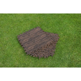 Tapis de sol décor bois pour piscine et spa 12 pièces 50 x 50 cm