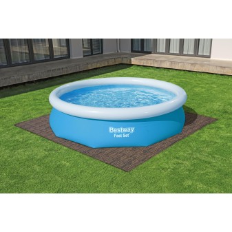 Tapis de sol décor bois pour piscine et spa 12 pièces 50 x 50 cm