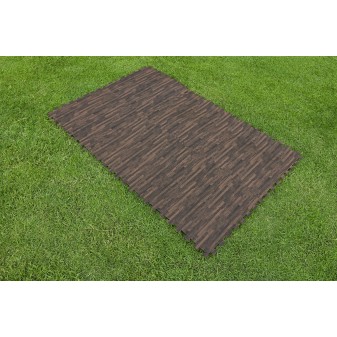 Tapis de sol décor bois pour piscine et spa 12 pièces 50 x 50 cm