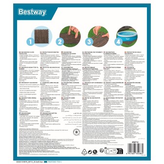 Tapis de sol décor bois pour piscine et spa 12 pièces 50 x 50 cm