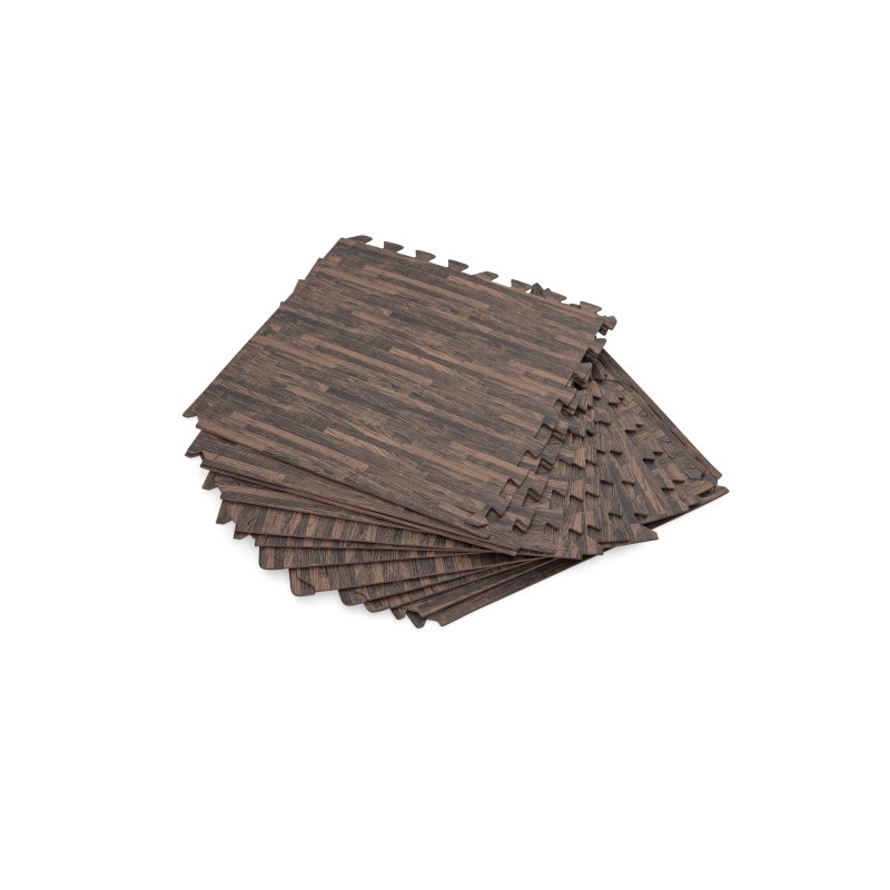 Tapis de sol décor bois pour piscine et spa 12 pièces 50 x 50 cm