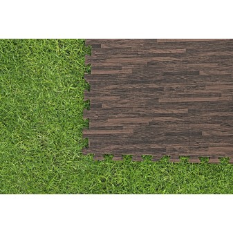 Tapis de sol décor bois pour piscine et spa 12 pièces 50 x 50 cm