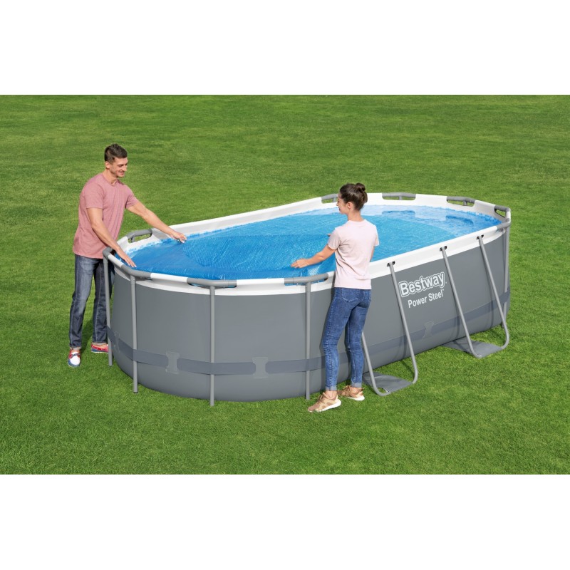 Bâche à bulles ovale 280x180cm pour piscine Power Steel 300x200x84cm