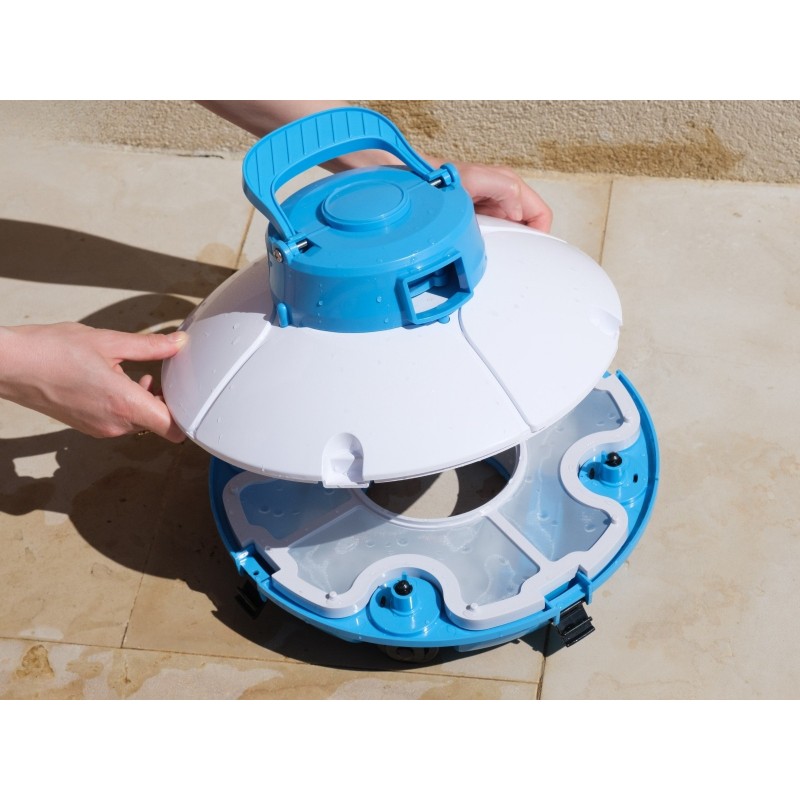 Robot piscine autonome Frisbee bleu - nettoyage fond plat - 5x3m max