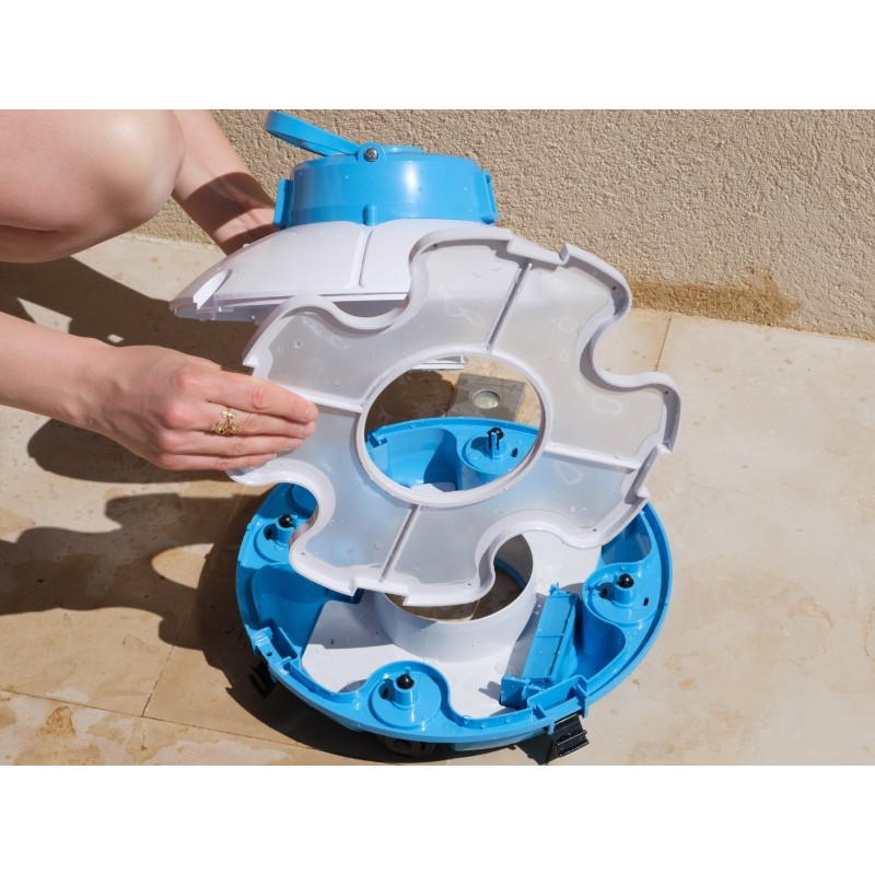 Robot piscine autonome Frisbee bleu - nettoyage fond plat - 5x3m max