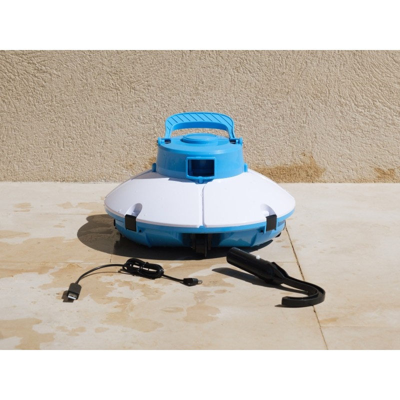 Robot piscine autonome Frisbee bleu - nettoyage fond plat - 5x3m max