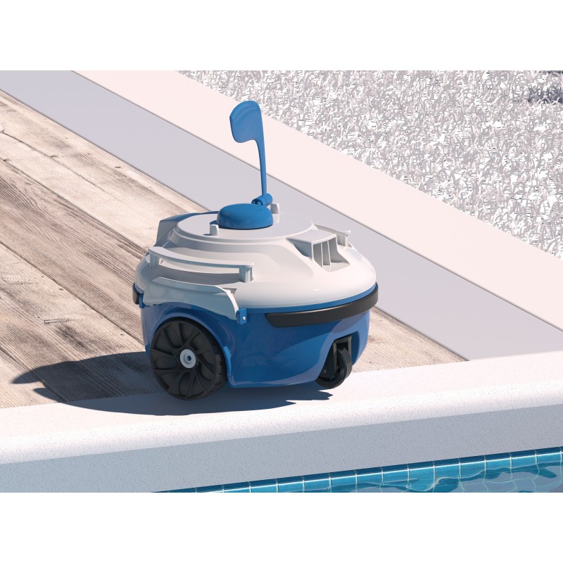 Robot piscine autonome Guppy bleu - nettoyage fond plat - 10m² max