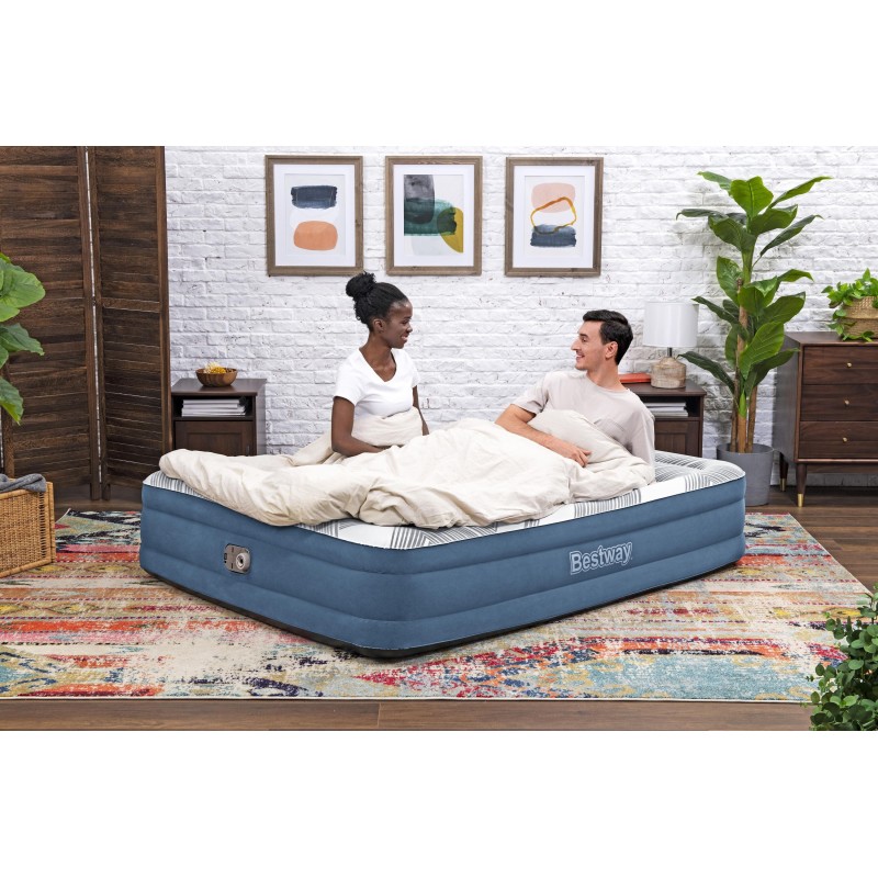 Lit gonflable 2 places 203x152x36cm pompe électrique intégrée