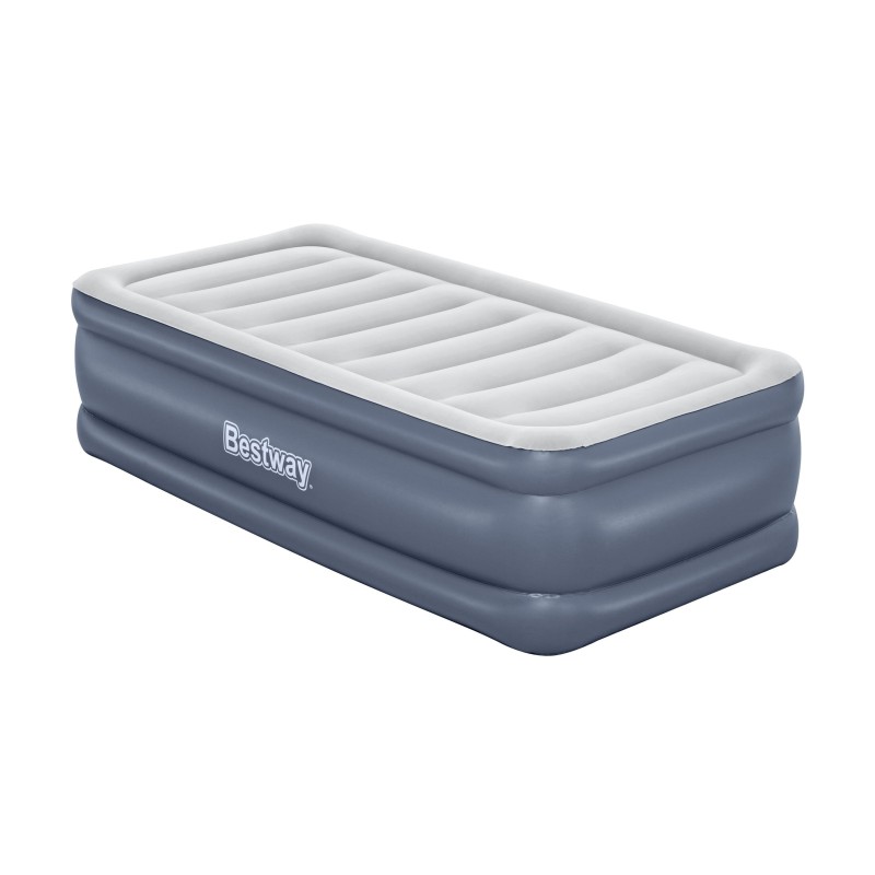 YITAHOME Matelas Gonflable - 1 Personne - Pompe Électrique Intégrée - Lit Gonflable - Pour Invités - Camping - 191 X 99 X 46 Cm - Bleu & Blanc | Leroy