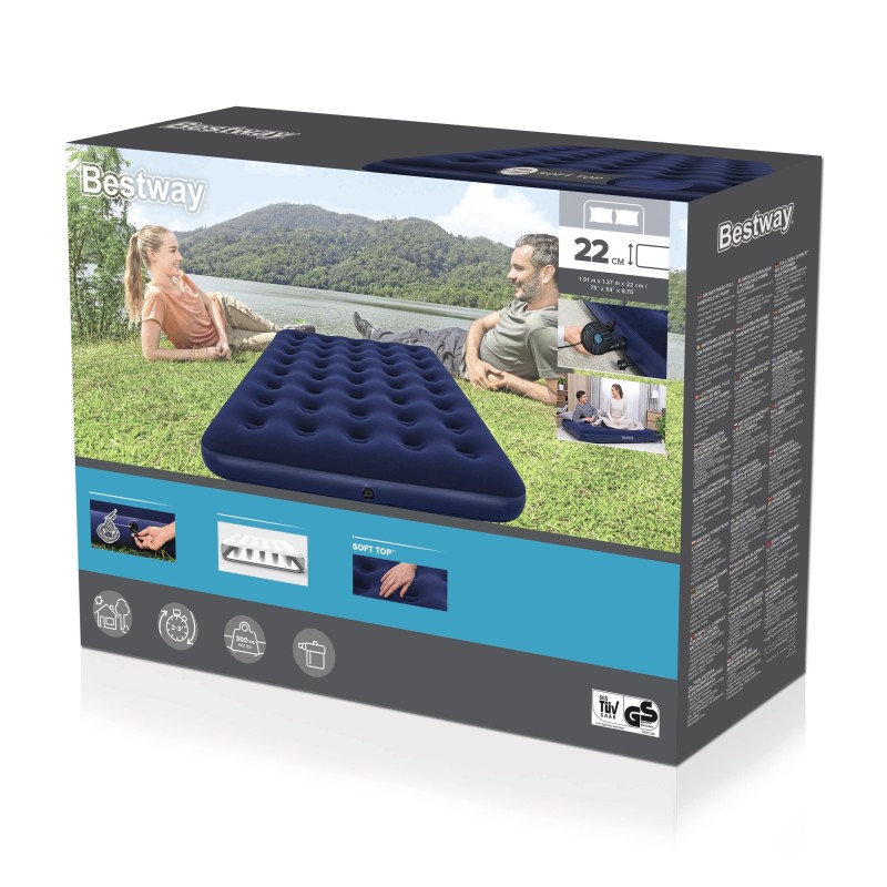 Matelas gonflable 2 places avec pompe électrique 191 x 137 x 22 cm