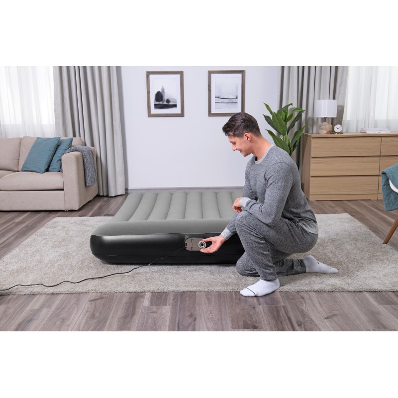 Matelas gonflable 2 places 203 x 152 x 30 cm pompe électrique intégrée