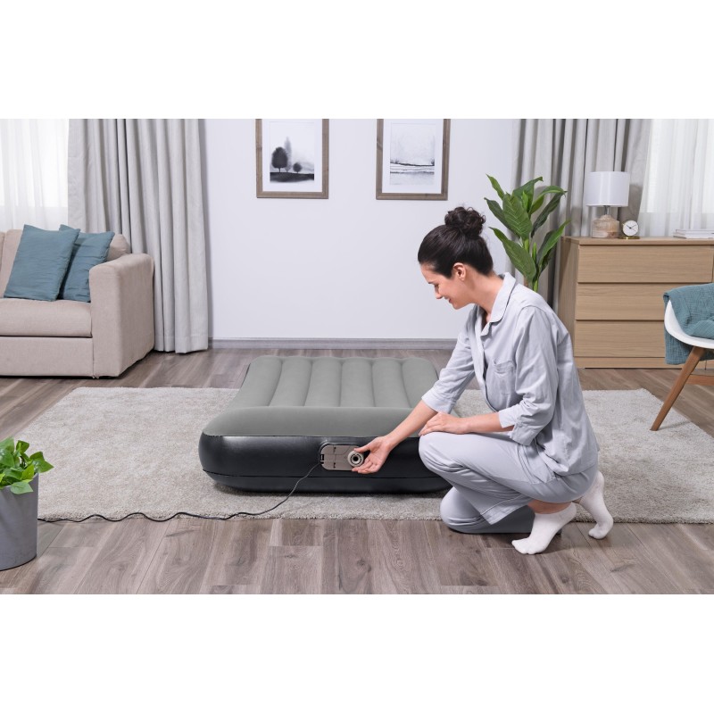 Matelas gonflable 1 place 188 x 99 x 30 cm pompe électrique intégrée