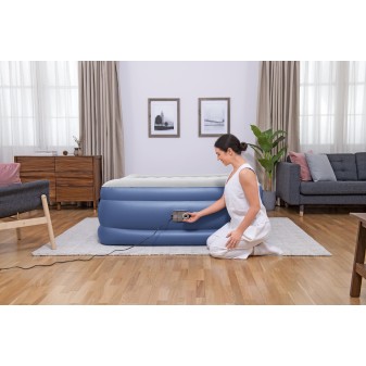 Lit gonflable 2 places Tritech pompe électrique intégrée 203x152x56cm