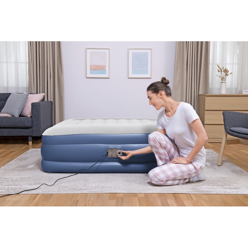 Lit gonflable 2 places 203 x 152 x 46cm avec pompe électrique intégrée