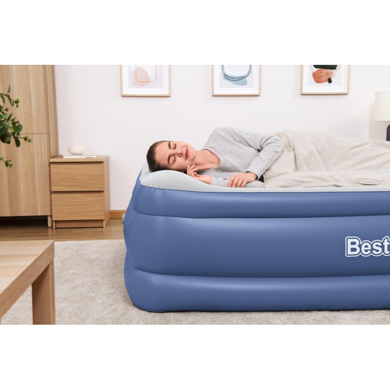 Lit gonflable 2 places Tritech pompe électrique intégrée 203x152x61cm