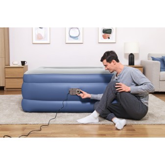 Lit gonflable 2 places Tritech pompe électrique intégrée 203x152x61cm