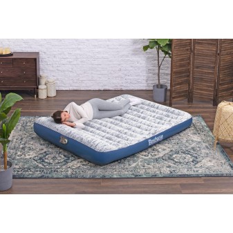 Lit gonflable 2 places 203 x 152 x 30cm avec pompe électrique intégrée