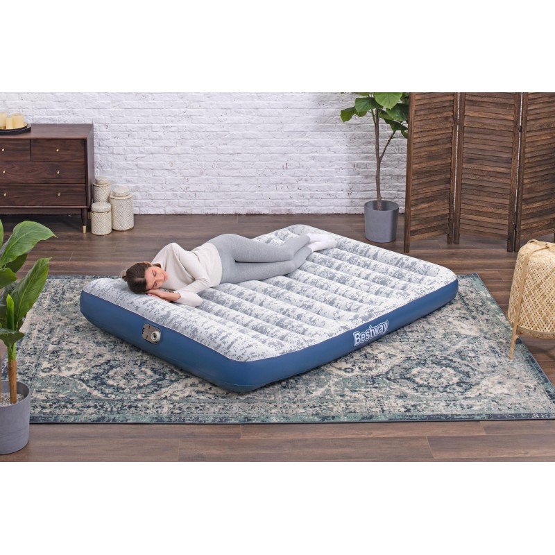 Lit gonflable 2 places 203 x 152 x 30cm avec pompe électrique intégrée