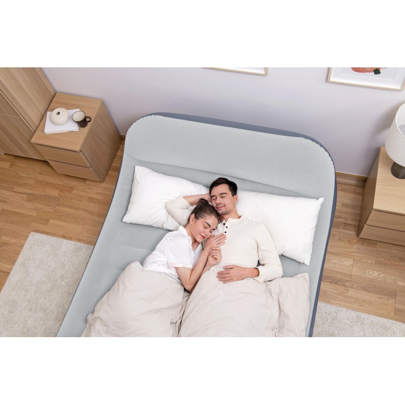 Lit gonflable 2 places 226 x 152 x 84 cm tête de lit et pompe intégrée