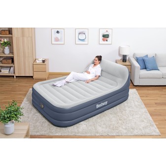 Lit gonflable 2 places 226 x 152 x 84 cm tête de lit et pompe intégrée