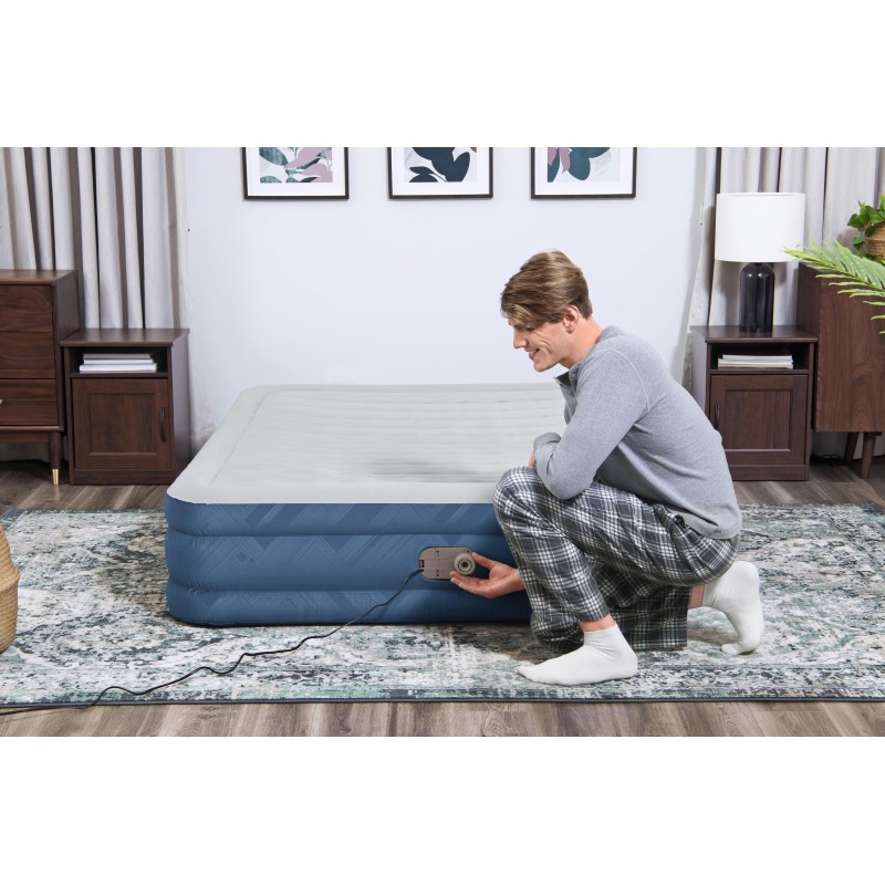 Lit gonflable 2 places 203 x 152 x 36 cm avec pompe électrique intégrée