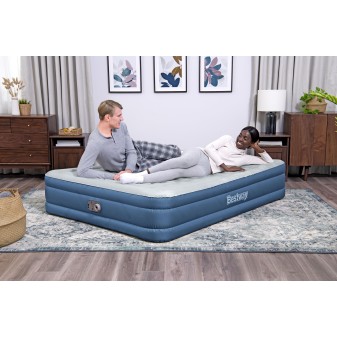Lit gonflable 2 places 203 x 152 x 36 cm avec pompe électrique intégrée