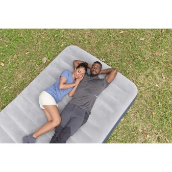 Matelas gonflable 2 personnes avec pompe rechargeable 203x152x36cm