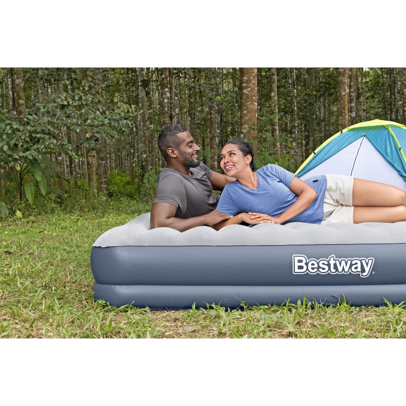 Matelas gonflable 2 places avec pompe rechargeable 203x152x36cm