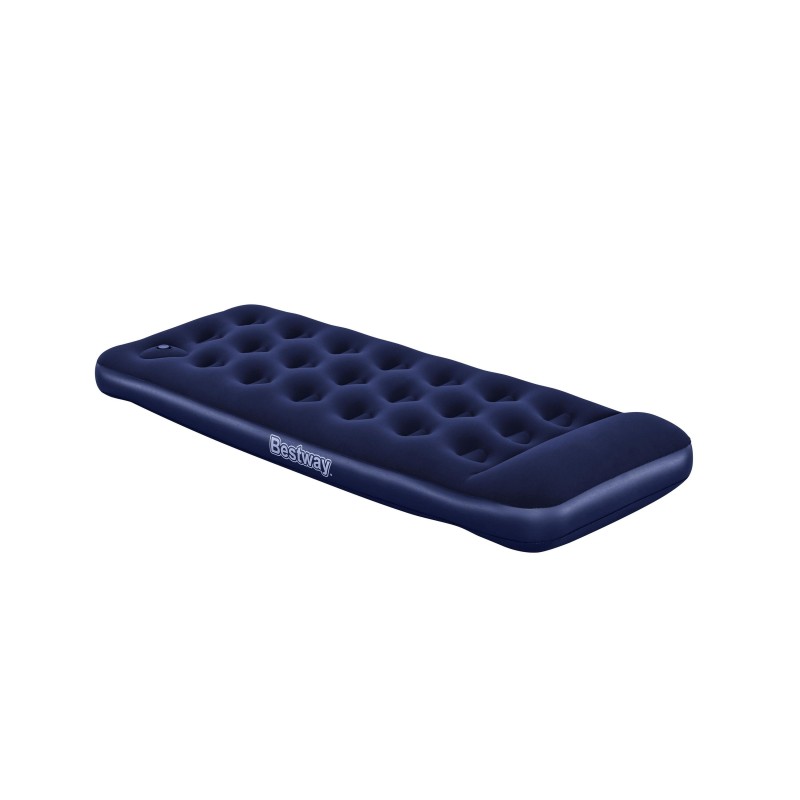 Matelas camping gonflable 1 place 185x76x22cm avec pompe à pied