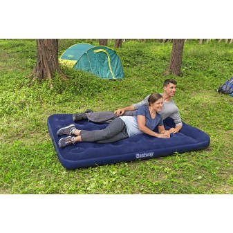 Matelas gonflable camping 2 personnes 191x137x22cm pompe à pied intégrée