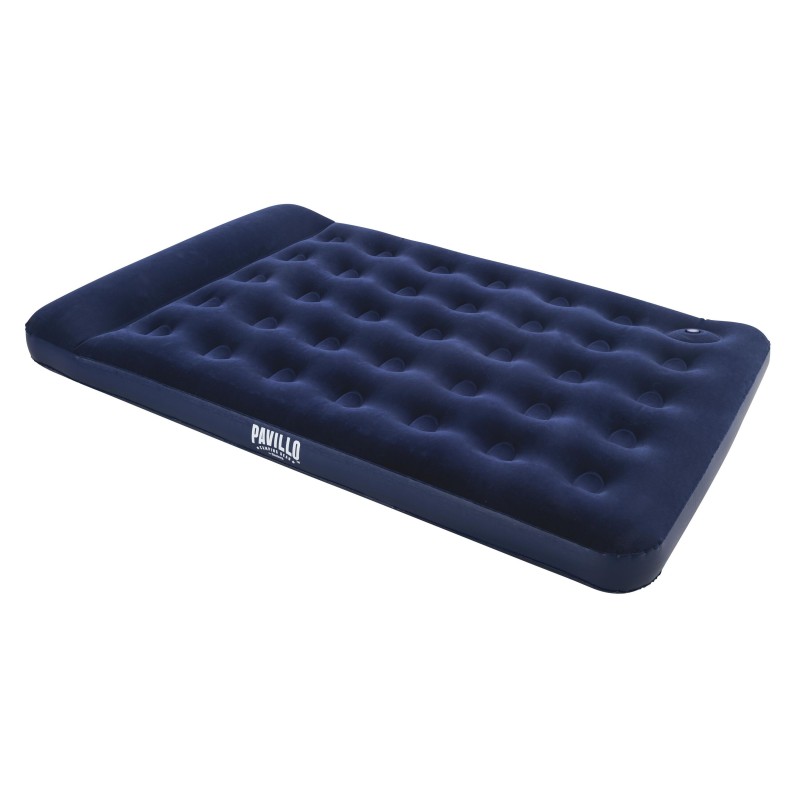 Matelas gonflable camping 2 places 191x137x22cm pompe à pied intégrée