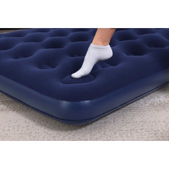 Matelas gonflable camping 2 places 191x137x22cm pompe à pied intégrée